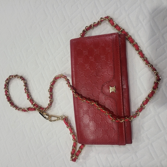 Celine Handbags - Celine Macadam Leather Long Wallet Bordeaux